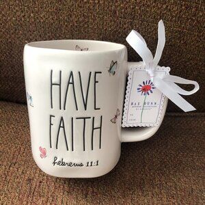 NWT Rae Dunn Religious Mug "Have Faith" w/ Butterflies